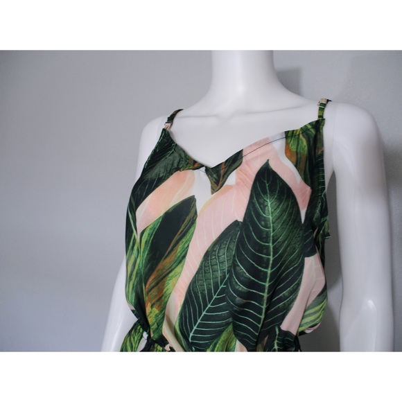ZAFUL Tropical Leaf Print Cami Mini Dress Size M - Picture 3 of 16